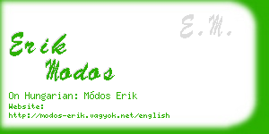 erik modos business card